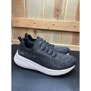 Skechers Womens Memory Foam Slip-On Sneakers Size 7.5 Black/Gray Stretch Fit